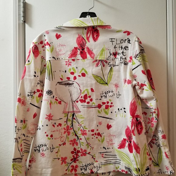 Susan Graver twill button front jacket - Picture 3 of 7